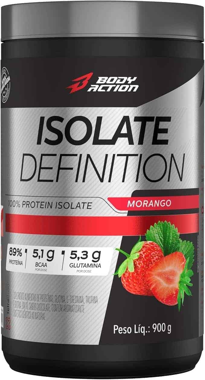 Whey-Protein-Isolado-Isolate-Definition-900g-Sabor-Morango-Bodyaction-1.jpg Whey Protein Isolado Isolate Definition 900g Sabor Morango Bodyaction - Imagem 1